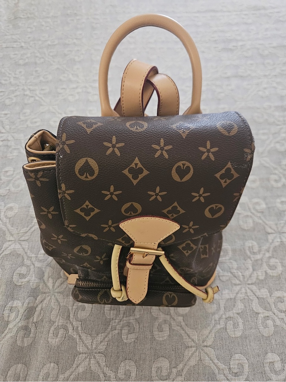 Brown Monogram Drawstring Backpack Purse - Picture 5 of 5